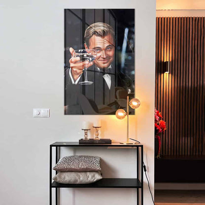 "Cheers Gatsby" Glas & Canvas