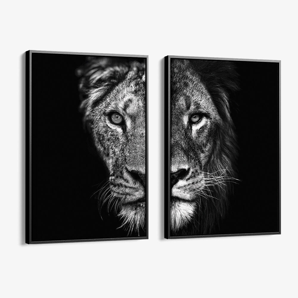 Bundle: "Lion & Lioness III" (2x) Glas & Canvas