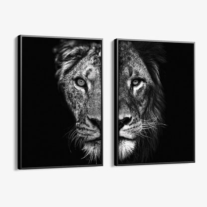 Bundle: "Lion & Lioness III" (2x) Glas & Canvas