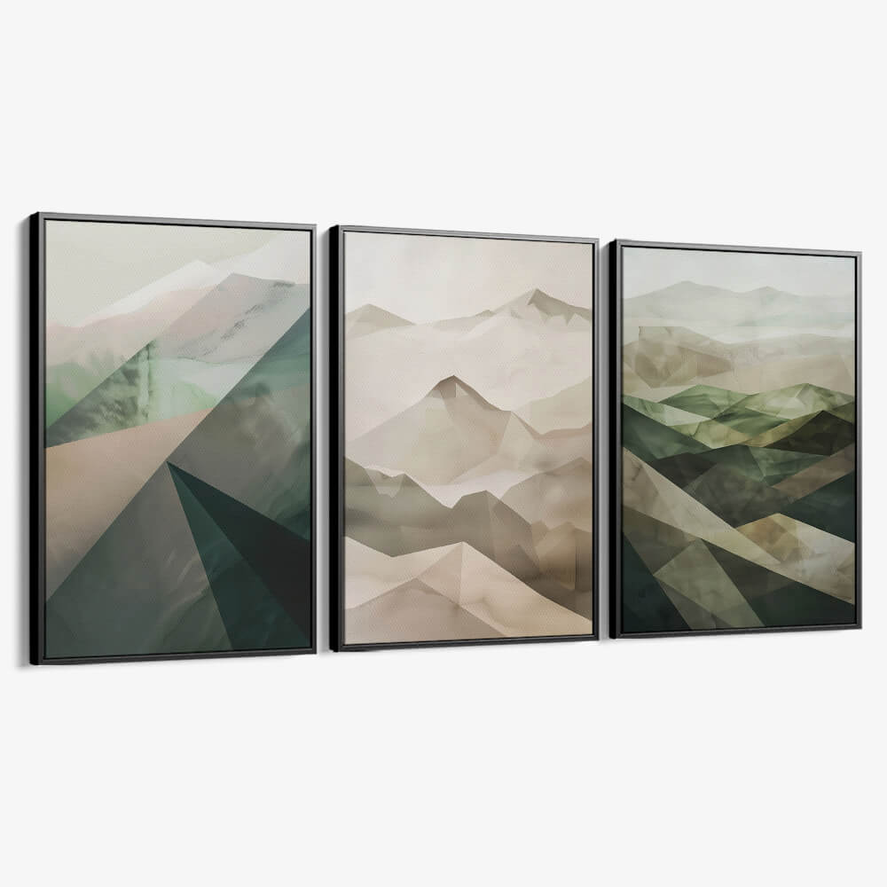 Bundle: "Misty Geometry" (3x) – Glas & Canvas