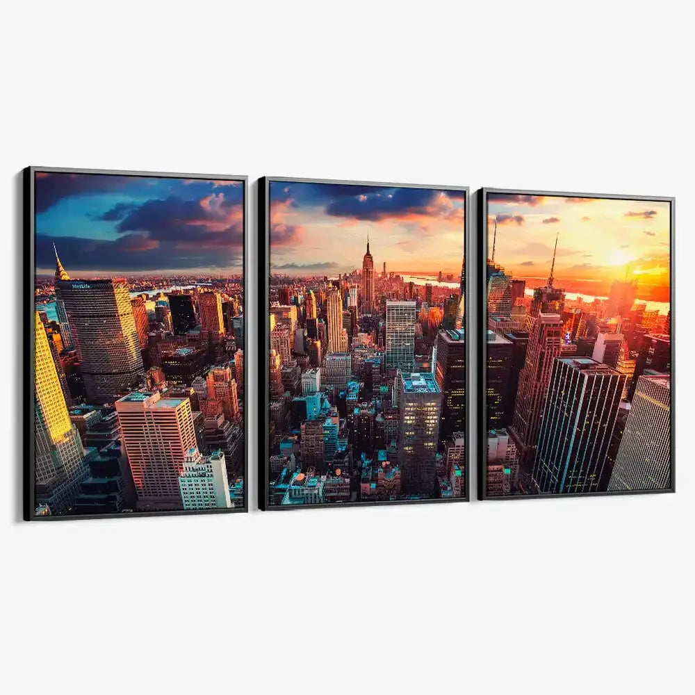 Bundle Sunset Midtown New York (3x) – Glas & Canvas