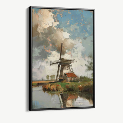 Painted Windmill Glas & Canvas