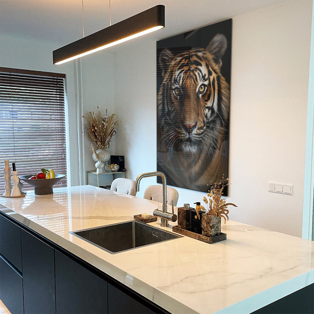 "The Tiger" Glas & Canvas