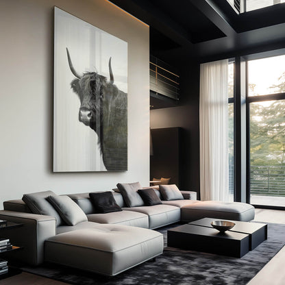 "B&W Muscox II" Glas & Canvas