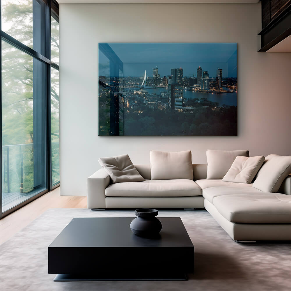 Rotterdam by Night Glas & Canvas