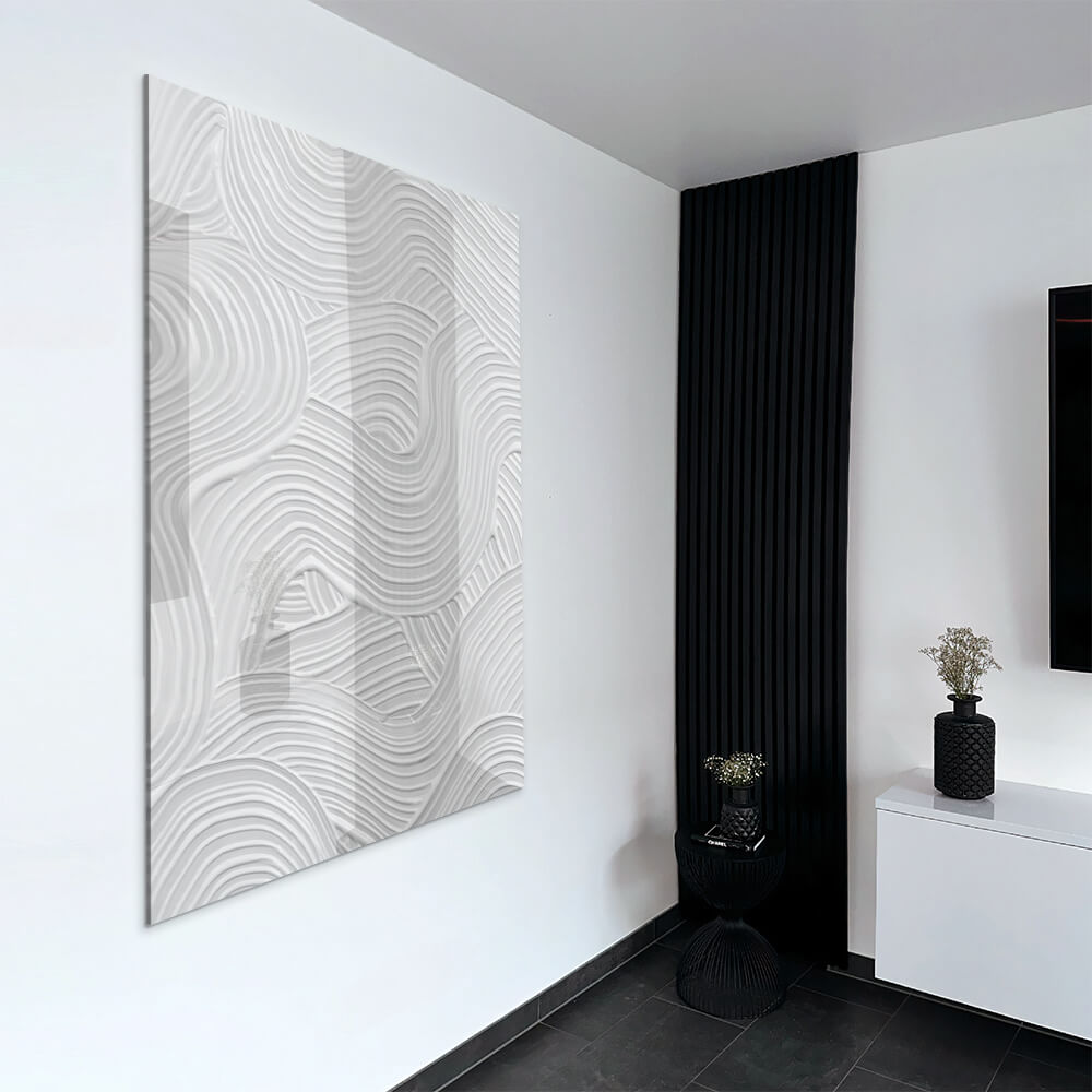 White Painting Glas & Canvas