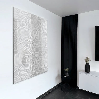 White Painting Glas & Canvas