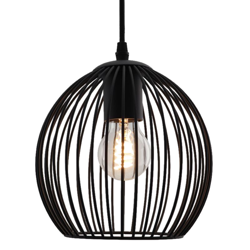 Zwarte Wiro hanglamp met 3 ronde, 20cm, kappen