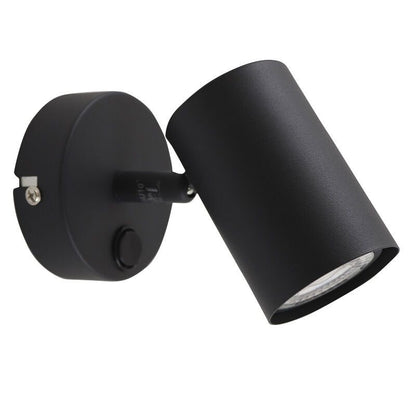 Moderne wandspot zwart, Elena, met schakelaar