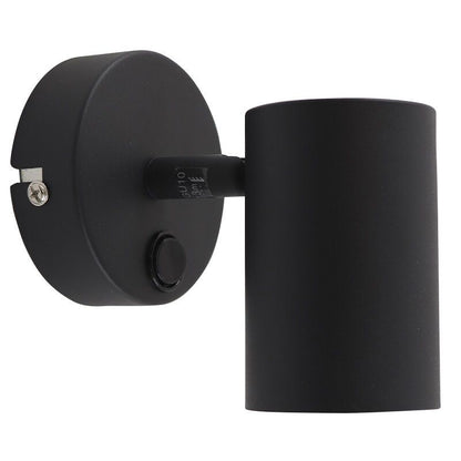 Moderne wandspot zwart, Elena, met schakelaar