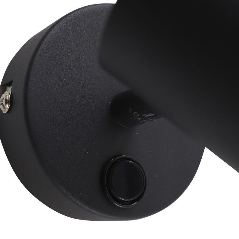 Moderne wandspot zwart, Elena, met schakelaar