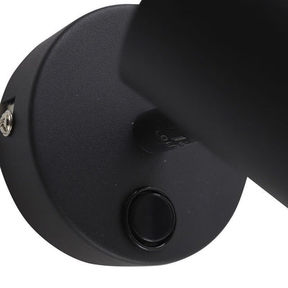 Moderne wandspot zwart, Elena, met schakelaar