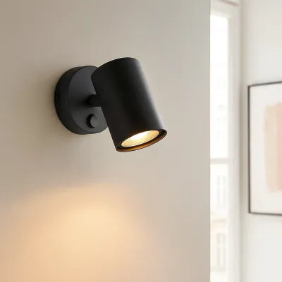 Moderne wandspot zwart, Elena, met schakelaar