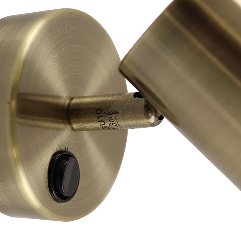 Moderne wandlamp brons, Elena, met schakelaar