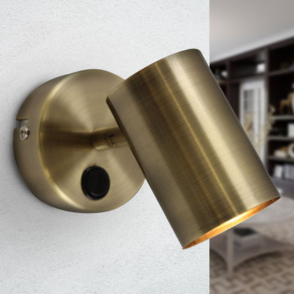 Moderne wandlamp brons, Elena, met schakelaar