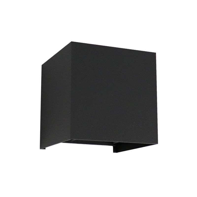 Zwarte up-down wandlamp Dion, 6W, warm wit, lichtstraal instelbaar, IP65