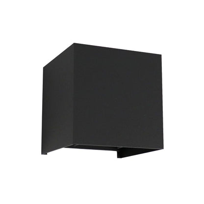 Zwarte up-down wandlamp Dion, 6W, warm wit, lichtstraal instelbaar, IP65