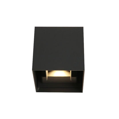 Zwarte up-down wandlamp Dion, 6W, warm wit, lichtstraal instelbaar, IP65