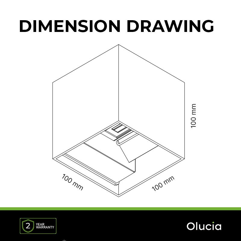 Zwarte up-down wandlamp Dion, 6W, warm wit, lichtstraal instelbaar, IP65