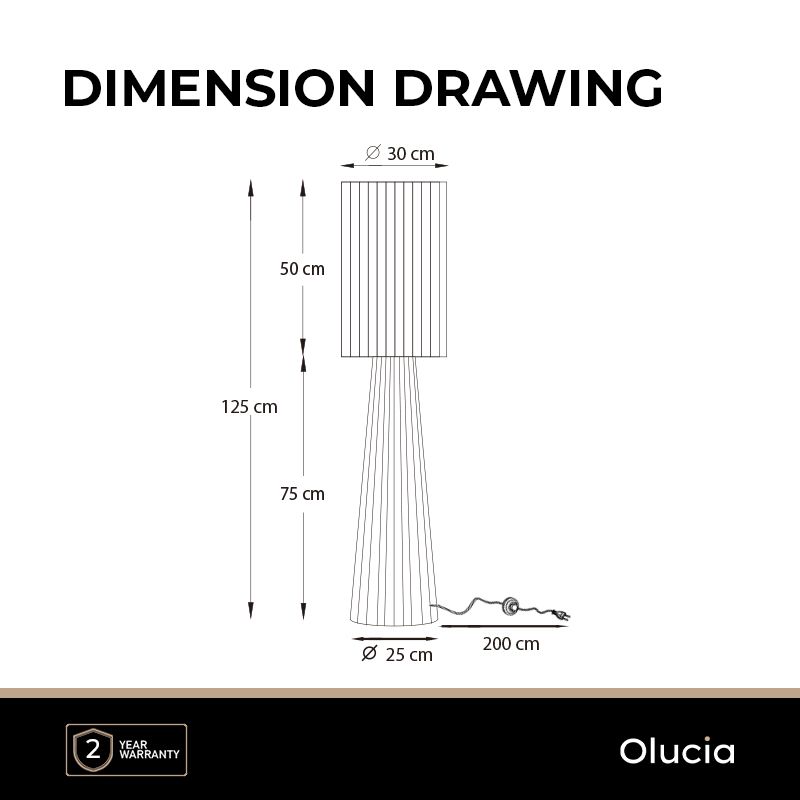 Papieren vloerlamp bruin, Daisy, met schakelaar