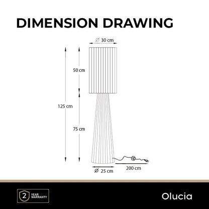 Papieren vloerlamp bruin, Daisy, met schakelaar