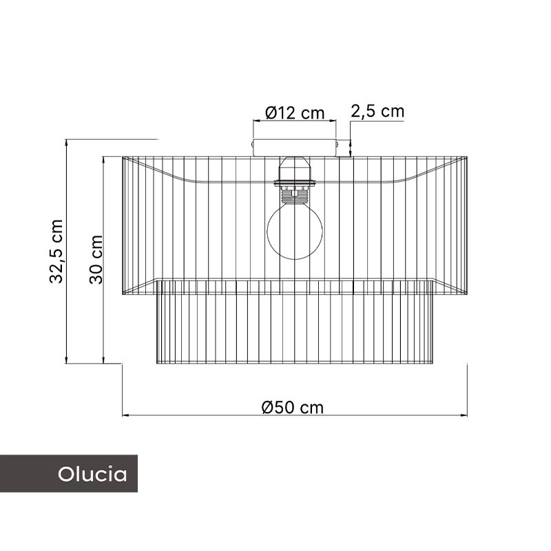 Landelijke plafondlamp bruin, Pippa