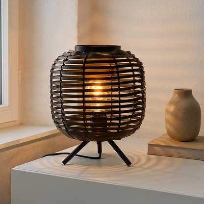 Industriële tafellamp zwart, Pinar, met schakelaar