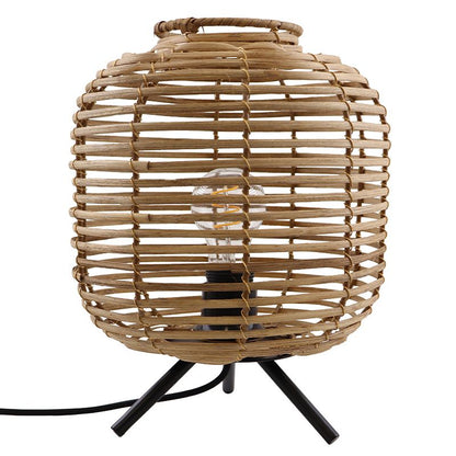 Rotan tafellamp bruin, Pinar, met schakelaar