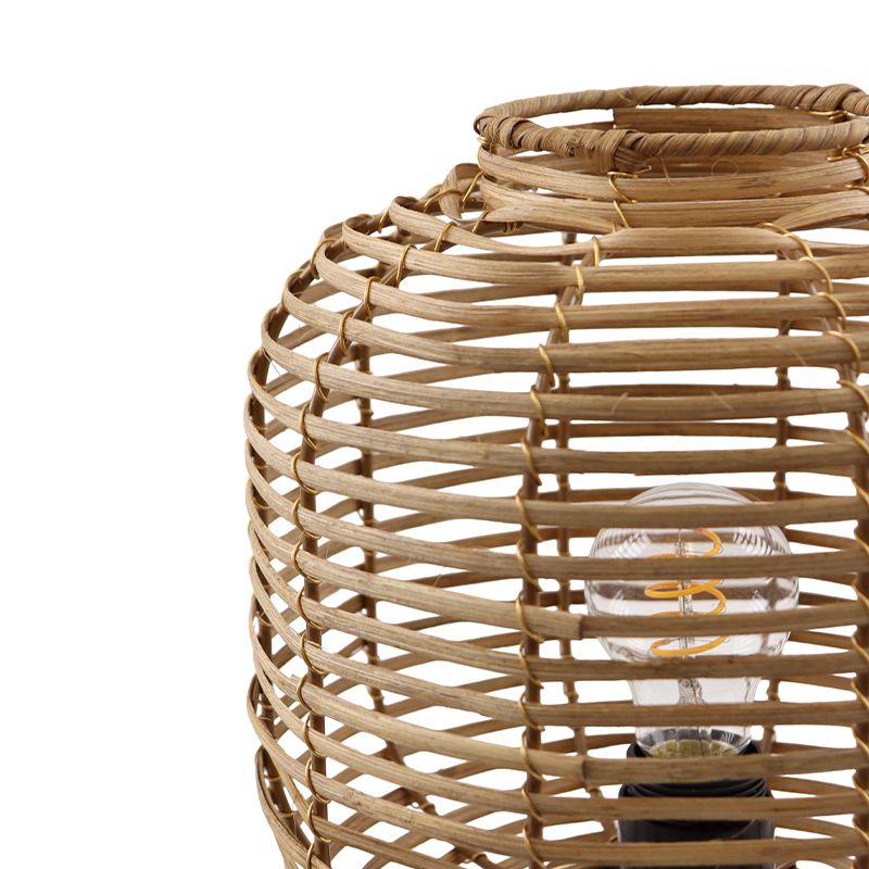 Rotan tafellamp bruin, Pinar, met schakelaar