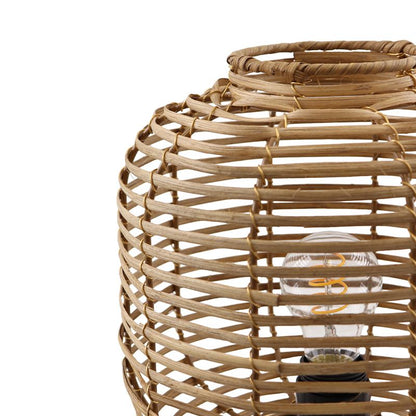 Rotan tafellamp bruin, Pinar, met schakelaar