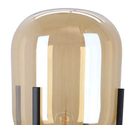 Retro vloerlamp amber, Roxy, met schakelaar