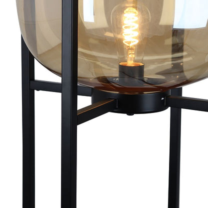 Retro vloerlamp amber, Roxy, met schakelaar