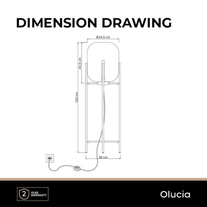 Retro vloerlamp amber, Roxy, met schakelaar