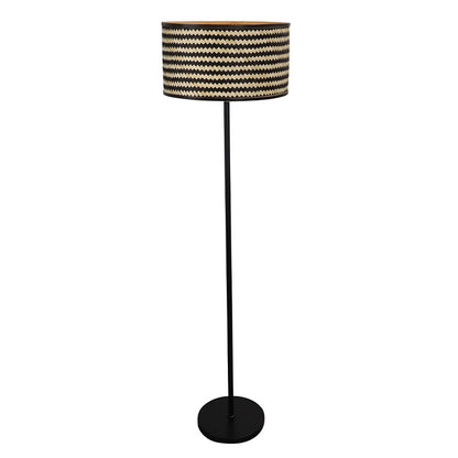 Bamboe vloerlamp zwart, Jildau, met schakelaar