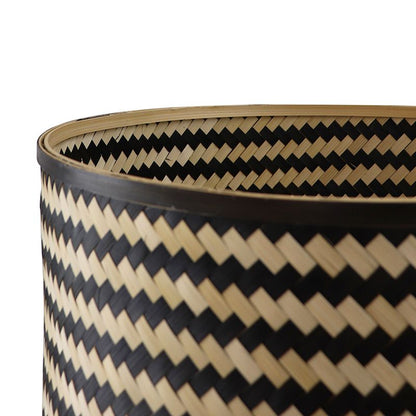 Bamboe vloerlamp zwart, Jildau, met schakelaar