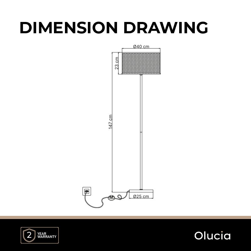 Bamboe vloerlamp zwart, Jildau, met schakelaar