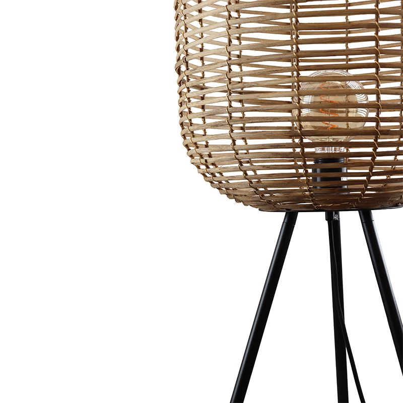 Rotan vloerlamp bruin, Pinar, met schakelaar