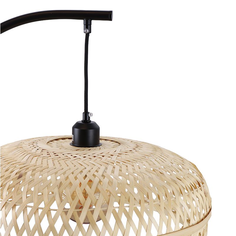 Bamboe vloerlamp bruin, Jennifer, met schakelaar