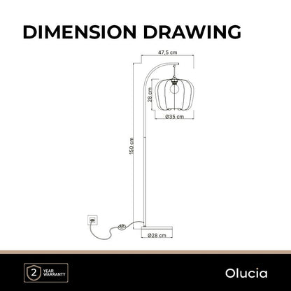 Moderne vloerlamp crème, Deborah, met schakelaar