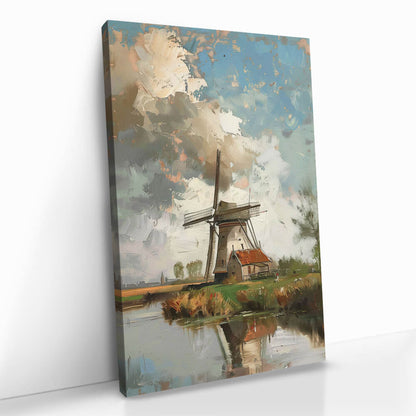 Painted Windmill Glas & Canvas
