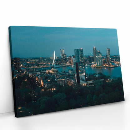 Rotterdam by Night Glas & Canvas