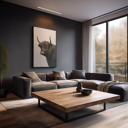 "B&W Muscox II" Glas & Canvas