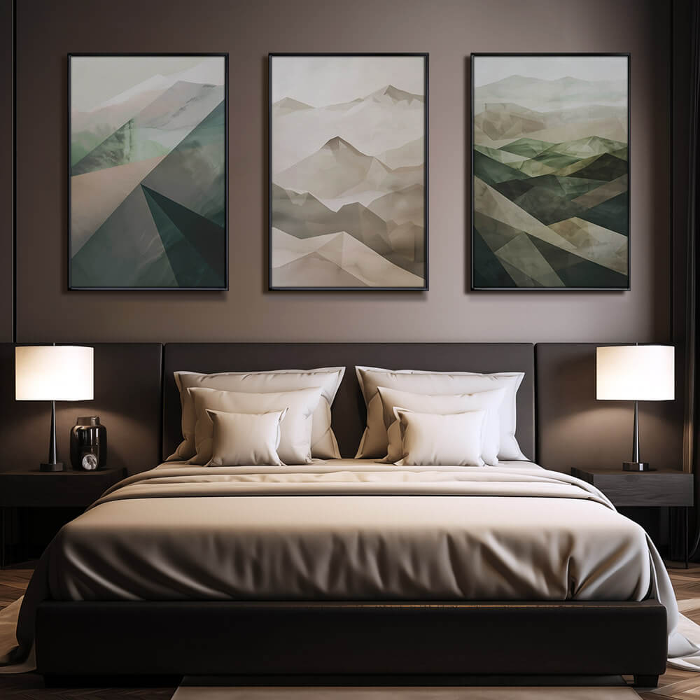 Bundle: "Misty Geometry" (3x) – Glas & Canvas