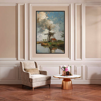 Painted Windmill Glas & Canvas