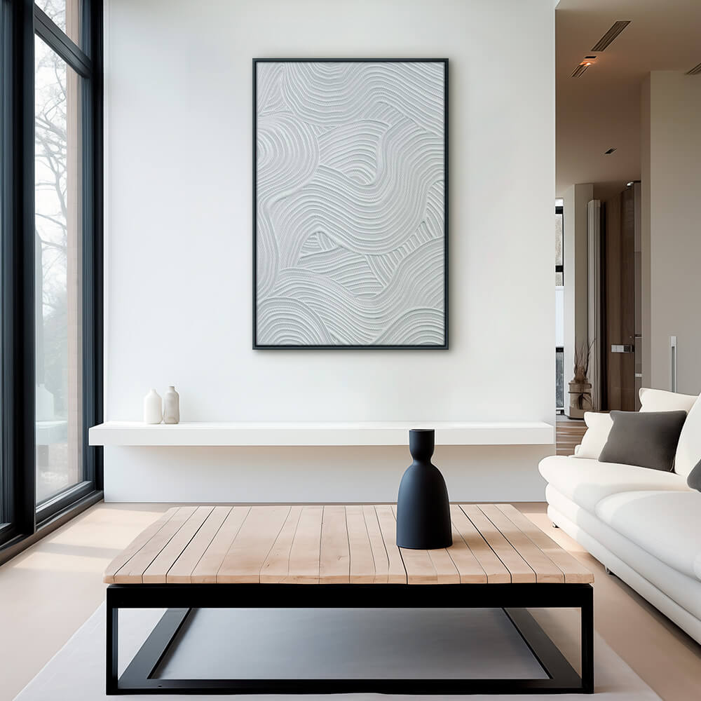 White Painting Glas & Canvas