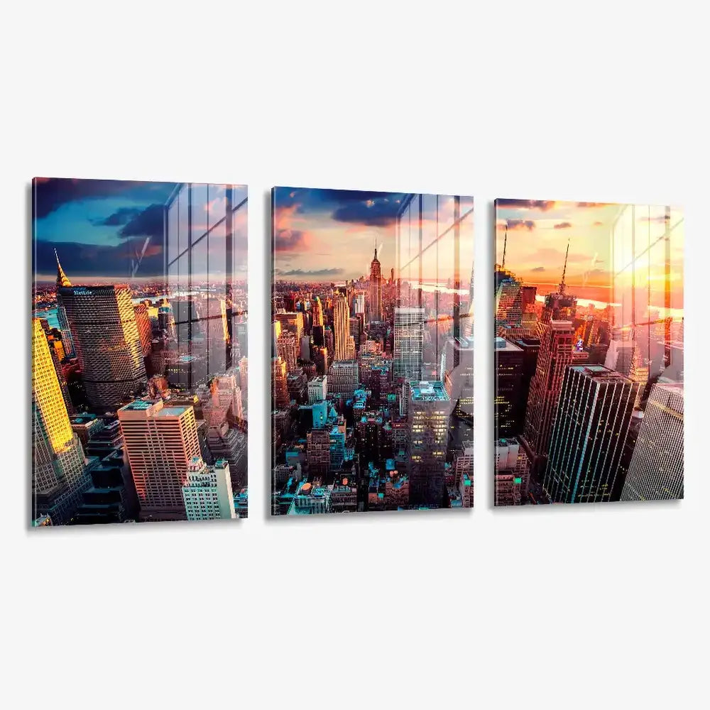 Bundle Sunset Midtown New York (3x) – Glas & Canvas