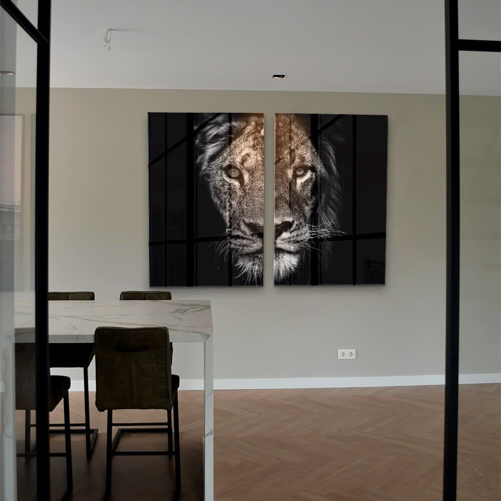Bundle: "Lion & Lioness III" (2x) Glas & Canvas