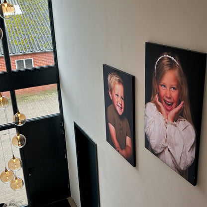 Eigen foto op textielframe