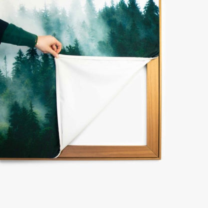 Eigen foto op textielframe