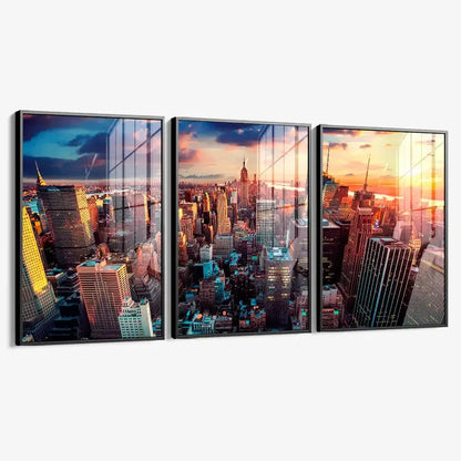 Bundle Sunset Midtown New York (3x) – Glas & Canvas
